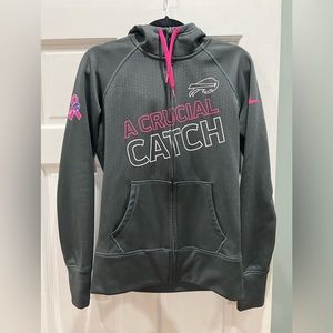 Womens Nike Therma-Fit full zip hoodie - Rare Buffalo Bills A Crucial Catch line